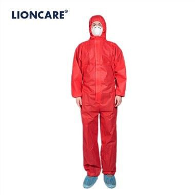 LIONCARE® CoverLite vienreiz lietojams aizsargkombinezons sarkans